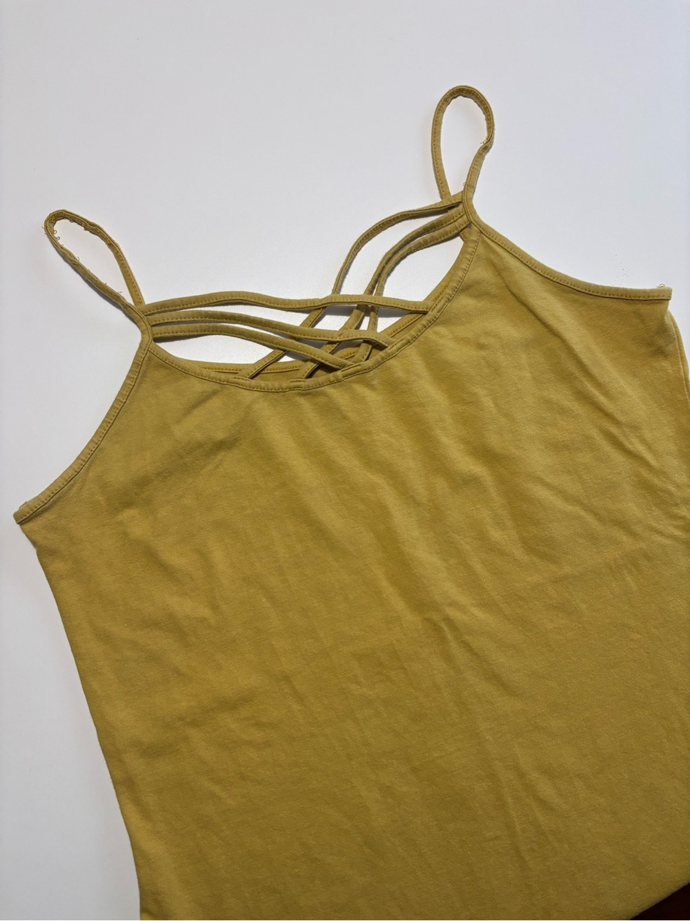 Maurices Mustard Yellow Earthy Layering Cotton Tank Top
